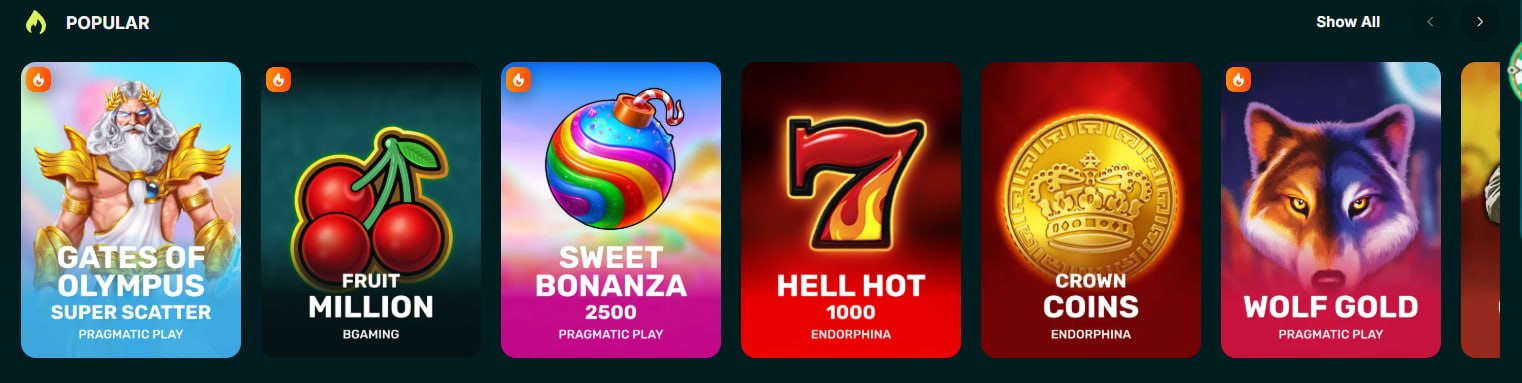 Spinconda popular games